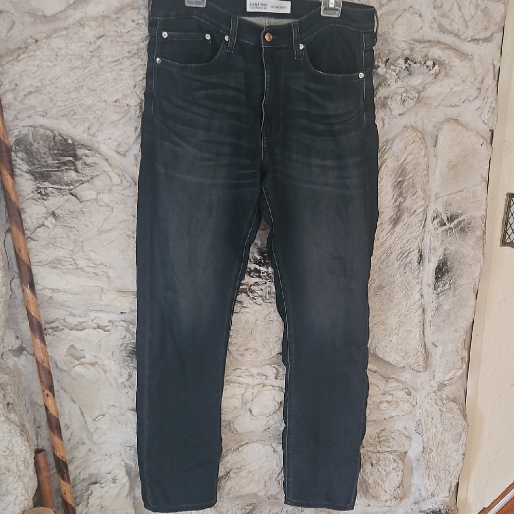 Men's Dark S47 Regular taper jeans are fWash Black Jeans - Classic Straight Fit